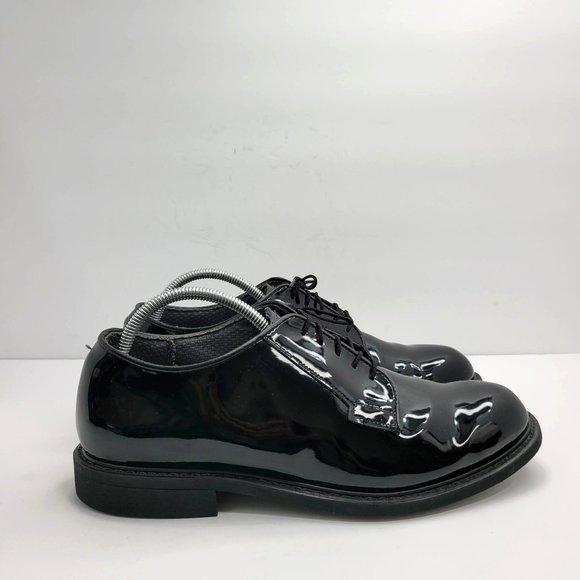 Bates High Gloss Shoes Bates High Gloss Black Oxford Military Mens